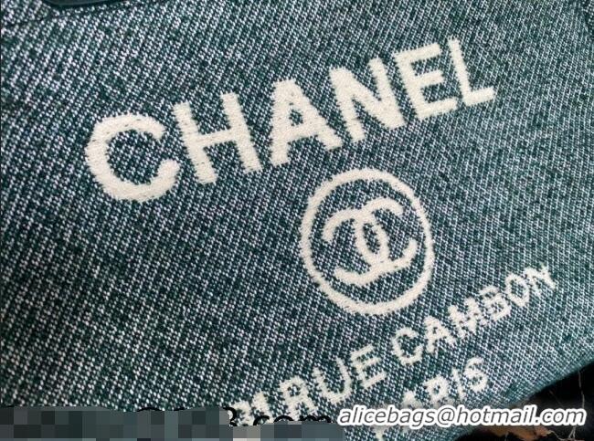 Super Quality Chanel Deauville Mixed Fibers Large Shopping Bag A66941 Cyan 2021