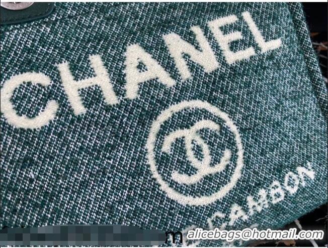 Good Product Chanel Deauville Mixed Fibers Small Shopping Bag A01260 Cyan 2021