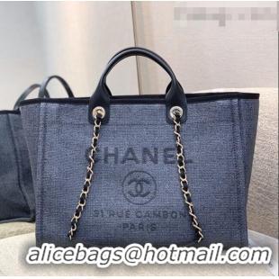 Modern Classic Chanel Deauville Mixed Fibers Large Shopping Bag A66941 Dark Gray 2021