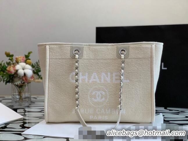 Pretty Style Chanel Deauville Mixed Fibers Medium Shopping Bag A67001 Beige 2022