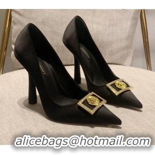 Grade Versace Silk High Heel Pumps 11cm Black 032811