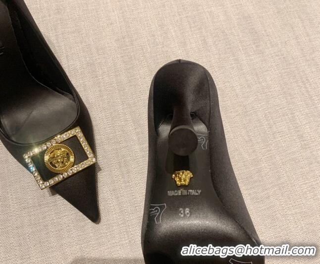 Grade Versace Silk High Heel Pumps 11cm Black 032811