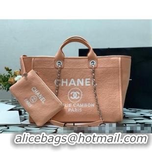 Buy Grade Chanel Deauville Mixed Fibers Large Shopping Bag A66941 Orange 2022