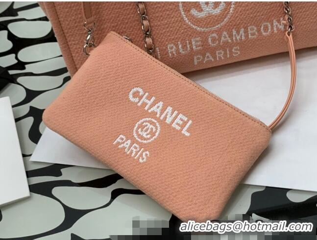 Famous Brand Chanel Deauville Mixed Fibers Medium Shopping Bag A67001 Orange 2022