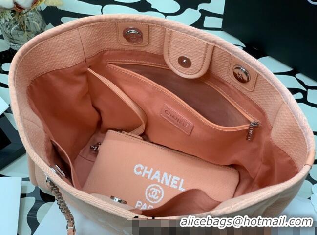 Famous Brand Chanel Deauville Mixed Fibers Medium Shopping Bag A67001 Orange 2022