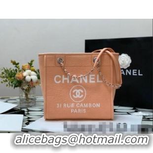 Classic Chanel Deauville Mixed Fibers Small Shopping Bag A66941 Orange 2022