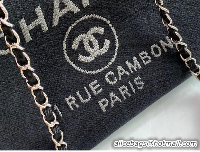 Top Quality Chanel Deauville Mixed Fibers Large Shopping Bag A66941 Black 2022