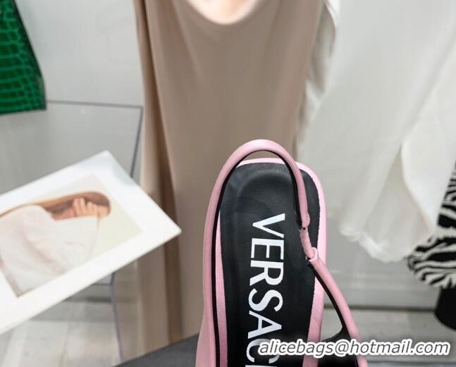 Best Price Versace Silk Open Toe Pumps 10.5cm Light Pink 042662