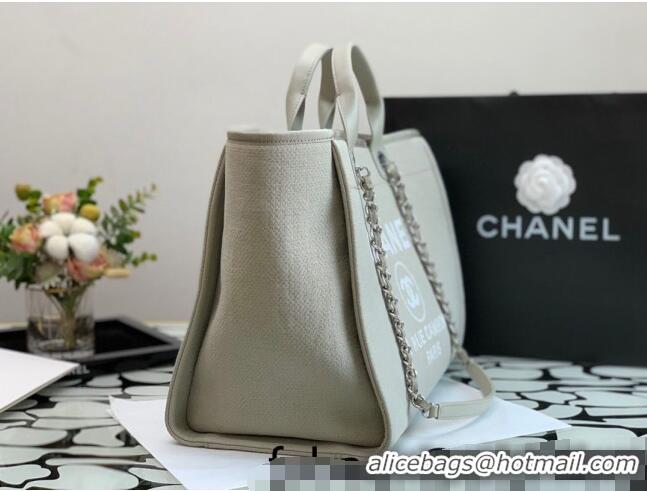 Famous Brand Chanel Deauville Mixed Fibers Large Shopping Bag A66941 Gray 2022