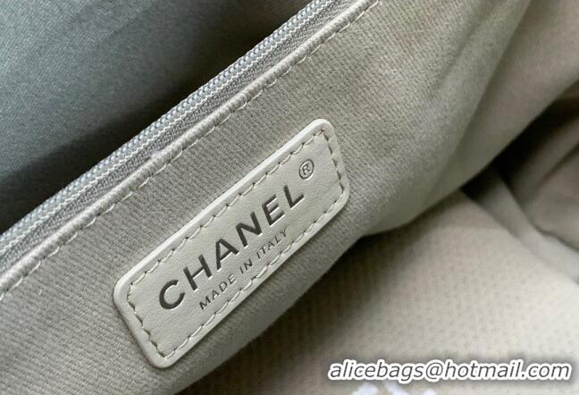 Shop Promotional Chanel Deauville Mixed Fibers Medium Shopping Bag A67001 Gray 2022