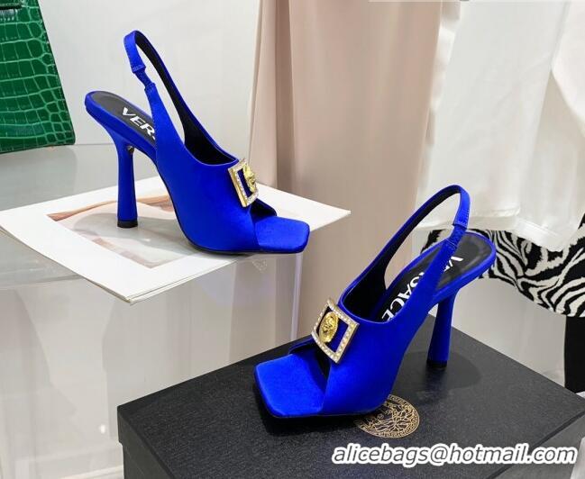 Best Product Versace Silk Open Toe Pumps 10.5cm Royal Blue 042665