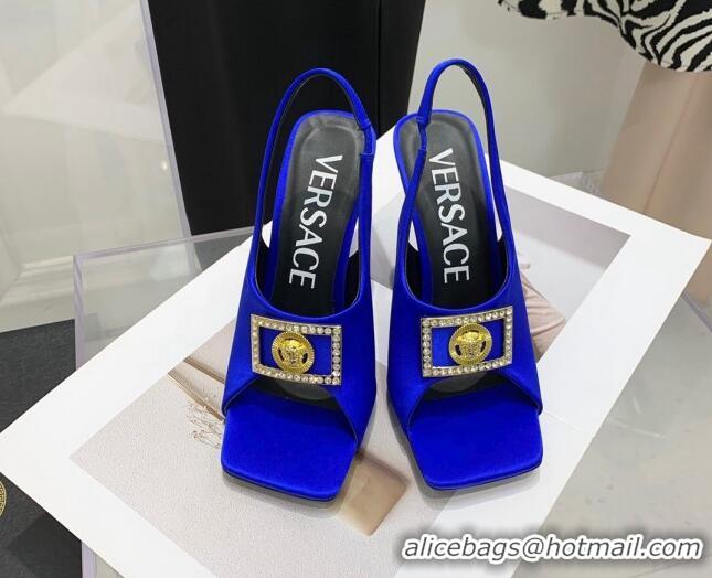 Best Product Versace Silk Open Toe Pumps 10.5cm Royal Blue 042665