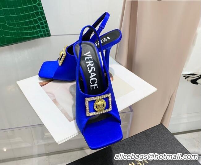 Best Product Versace Silk Open Toe Pumps 10.5cm Royal Blue 042665