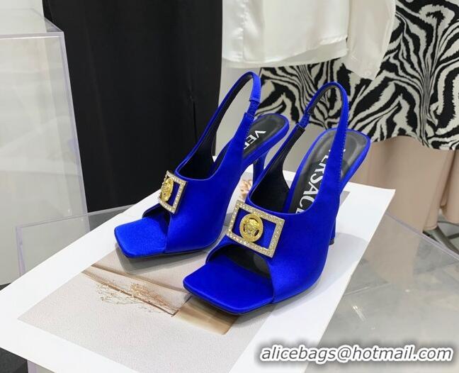 Best Product Versace Silk Open Toe Pumps 10.5cm Royal Blue 042665