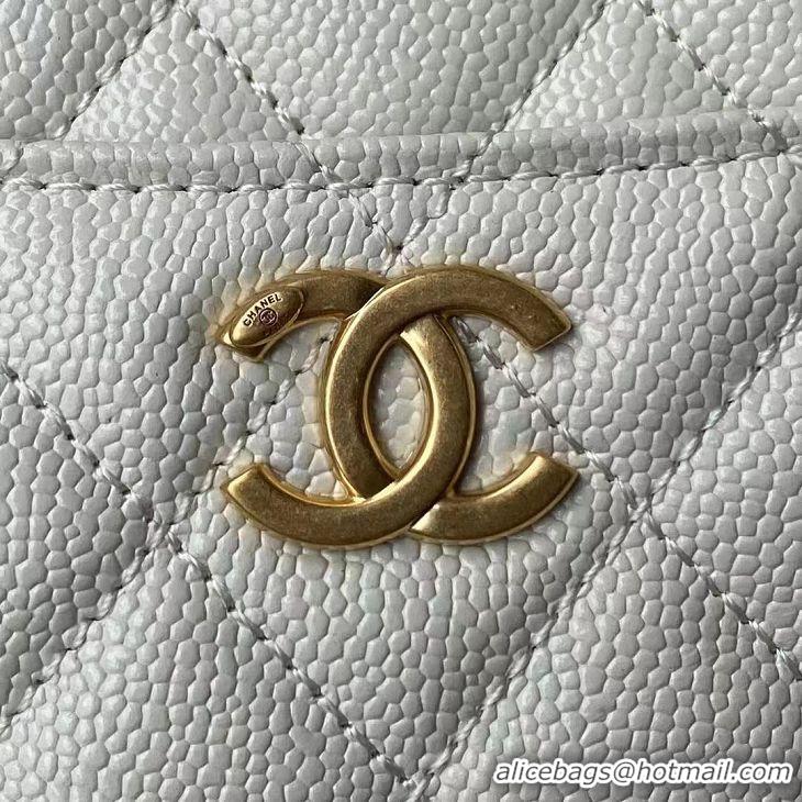 ​Luxury Discount Chanel Bag Grained Calfskin&Gold-Tone Metal AS3222 White