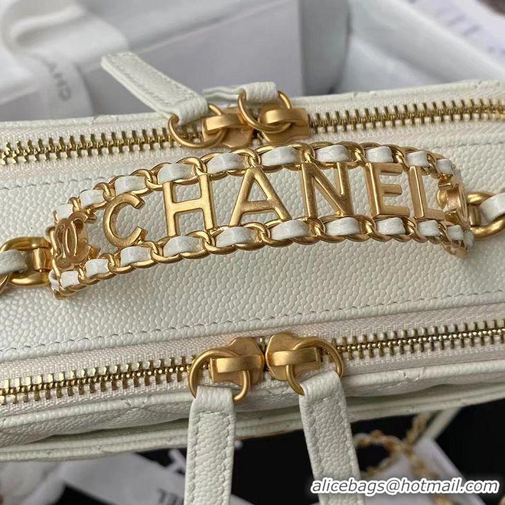 ​Luxury Discount Chanel Bag Grained Calfskin&Gold-Tone Metal AS3222 White