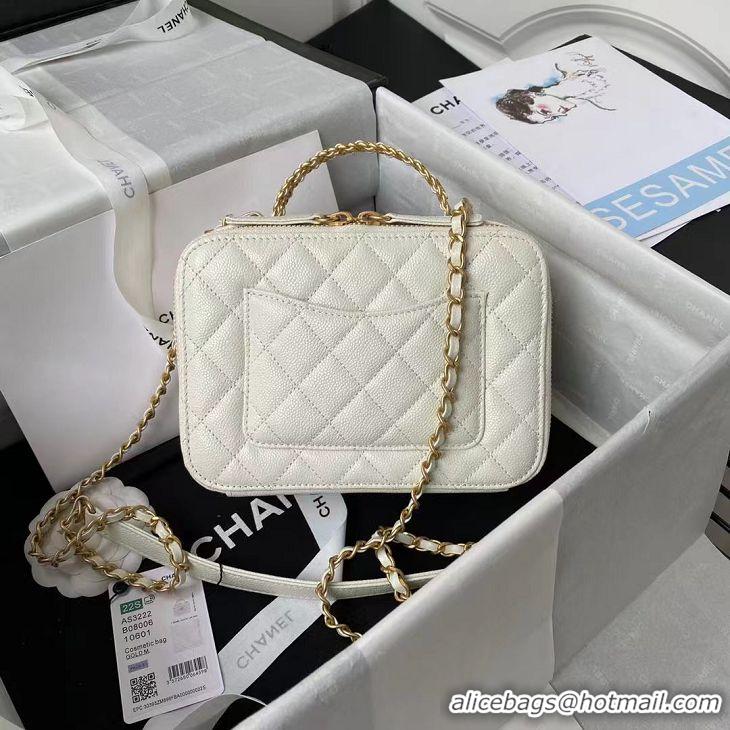 ​Luxury Discount Chanel Bag Grained Calfskin&Gold-Tone Metal AS3222 White