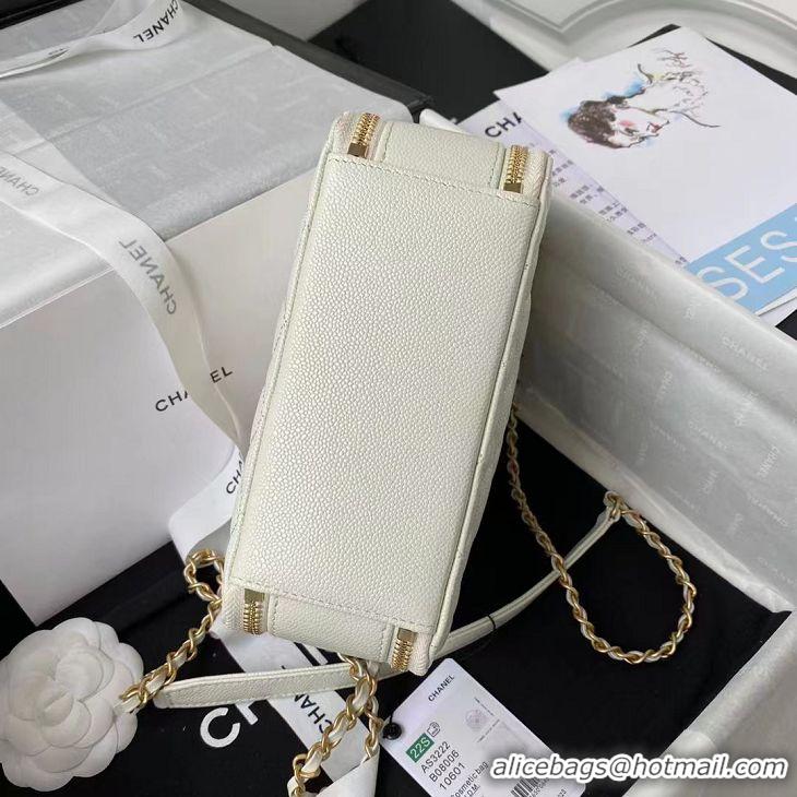 ​Luxury Discount Chanel Bag Grained Calfskin&Gold-Tone Metal AS3222 White