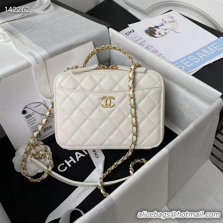 ​Luxury Discount Chanel Bag Grained Calfskin&Gold-Tone Metal AS3222 White