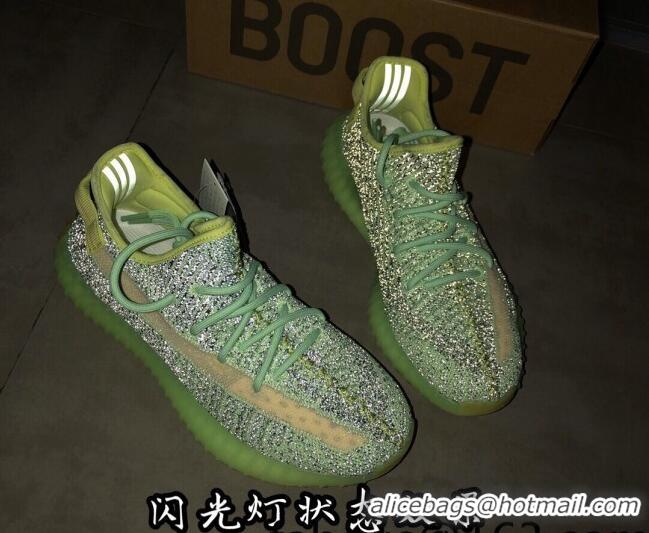 Fashion Adidas Yeezy Boost 350 V2 Sneakers 'Glow Green Static Refective '042012