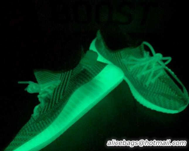 Stylish Adidas Yeezy Boost 350 V2 Sneakers 'Glow Green Static Refective ' 042014 