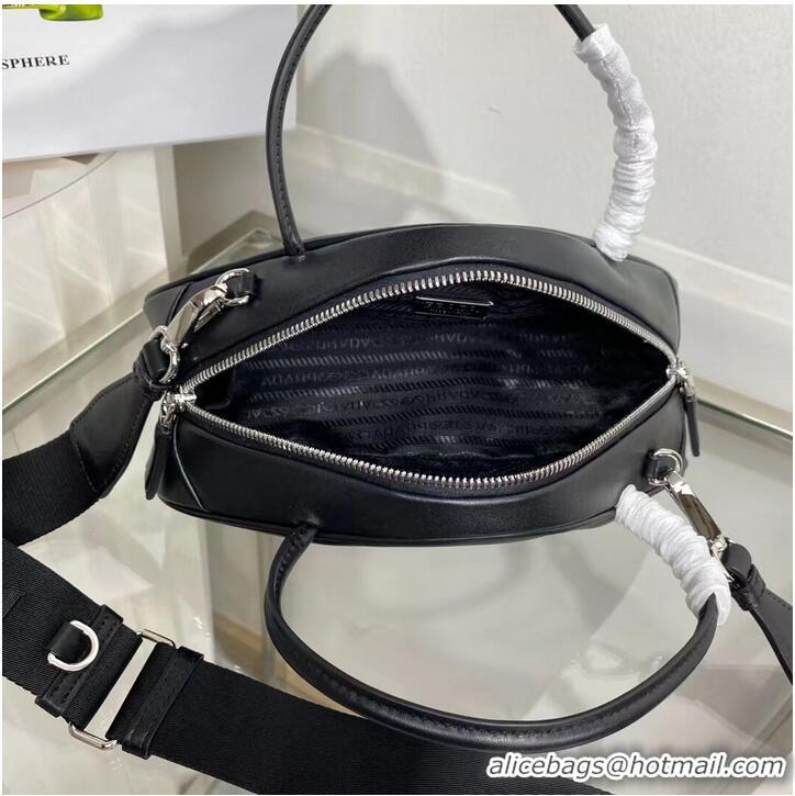 Unique Discount Prada Leather Triangle bag 1BB082 black