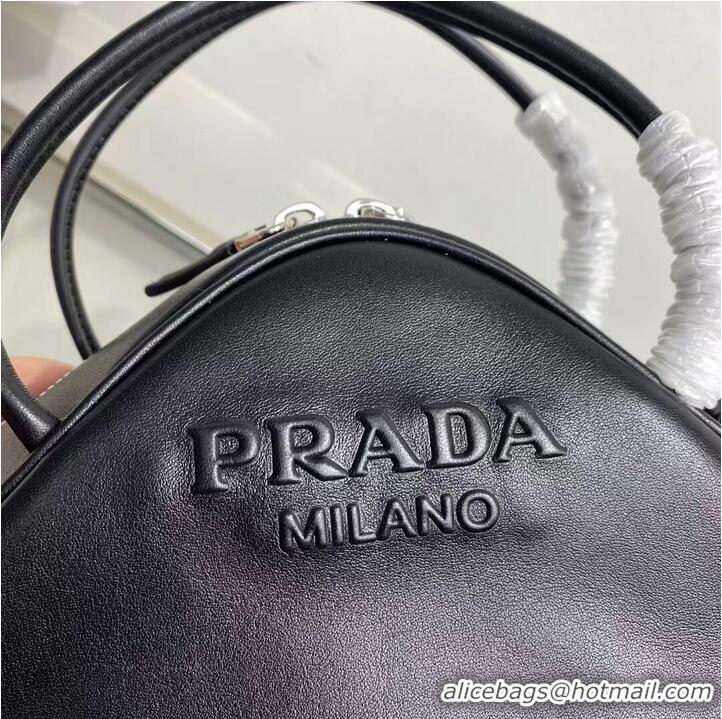 Unique Discount Prada Leather Triangle bag 1BB082 black