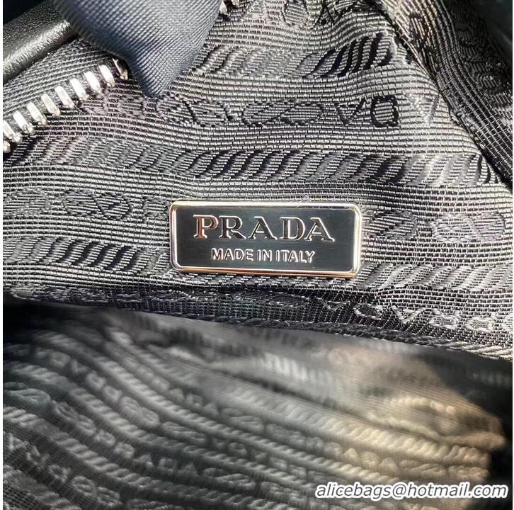 Unique Discount Prada Leather Triangle bag 1BB082 black