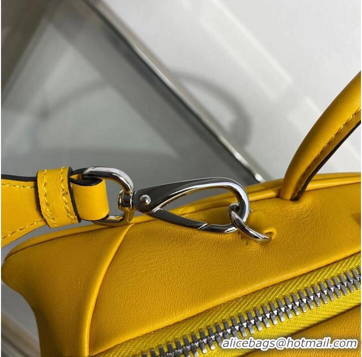 Shop Grade Prada Leather Triangle bag 1BB082 yellow