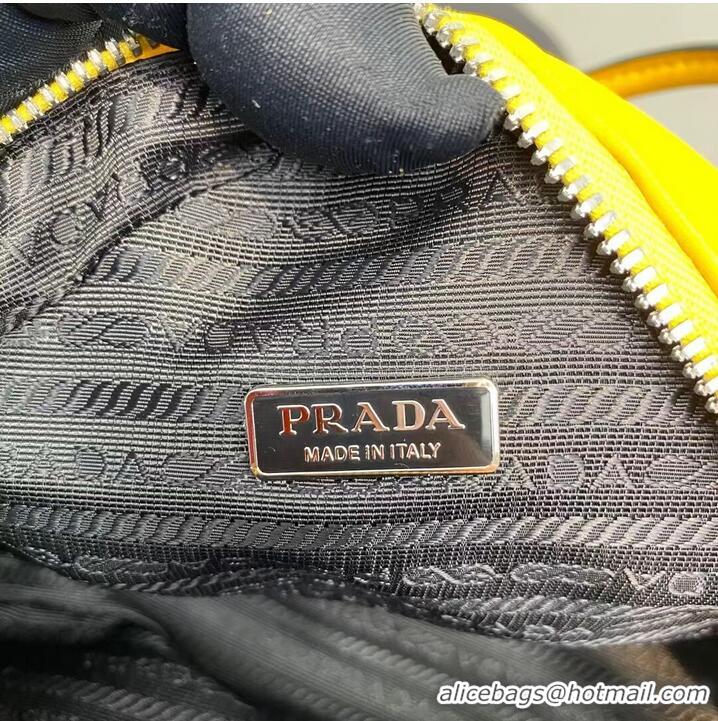 Shop Grade Prada Leather Triangle bag 1BB082 yellow