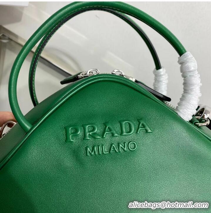 Low Cost Prada Leather Triangle bag 1BB082 Green