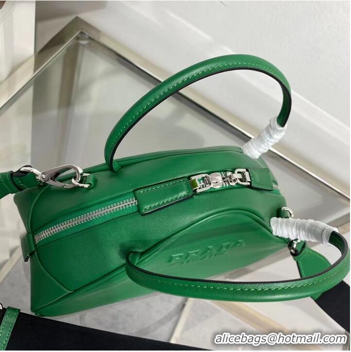 Low Cost Prada Leather Triangle bag 1BB082 Green