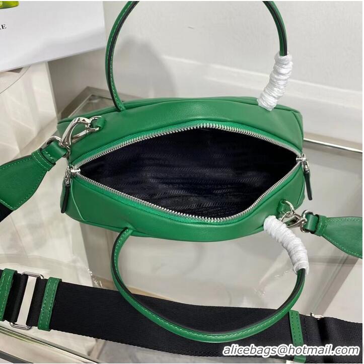 Low Cost Prada Leather Triangle bag 1BB082 Green