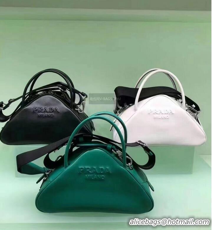 Low Cost Prada Leather Triangle bag 1BB082 Green