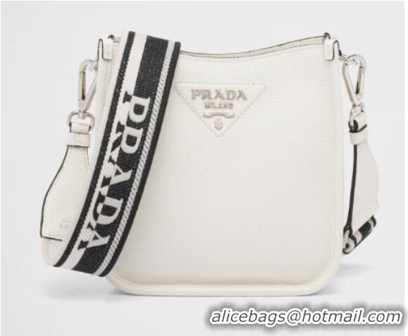 Luxurious Prada Leather mini shoulder bag 1BH191 white