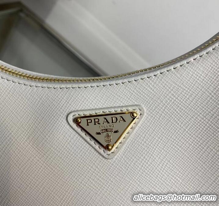 Famous Brand Prada Small Saffiano leather shoulder bag 1BD330 WHITE