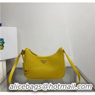 Cheapest Prada Small Saffiano leather shoulder bag 1BD330 yellow