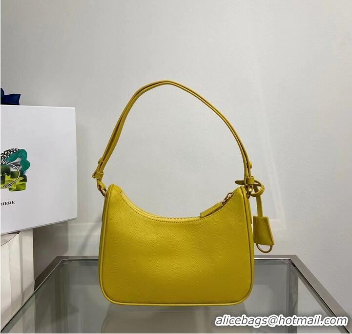 Cheapest Prada Small Saffiano leather shoulder bag 1BD330 yellow