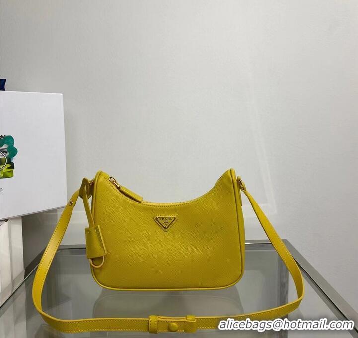 Cheapest Prada Small Saffiano leather shoulder bag 1BD330 yellow