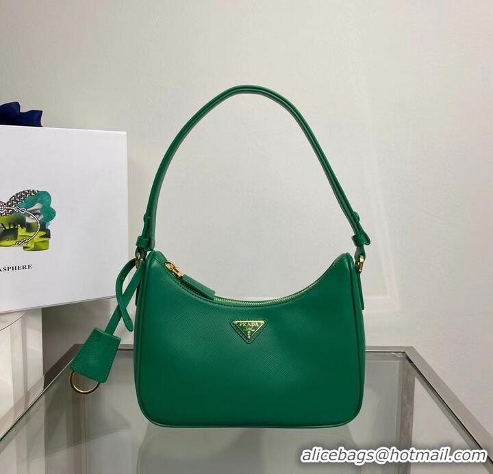 Luxury Discount Prada Small Saffiano leather shoulder bag 1BD330 green