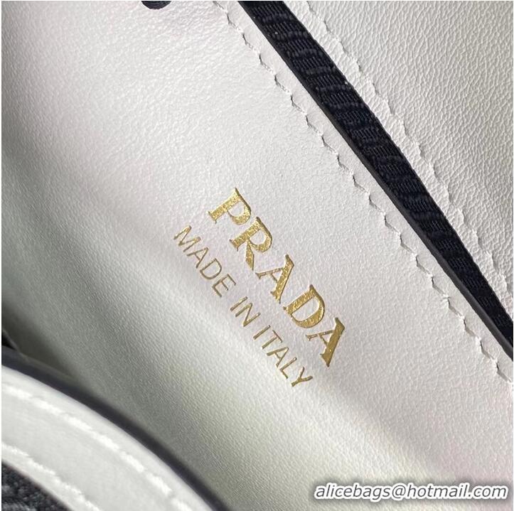 Famous Brand Prada Monochrome Saffiano and leather bag 1BD317 white