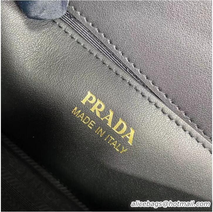 Top Quality Prada Monochrome Saffiano and leather bag 1BD317 black