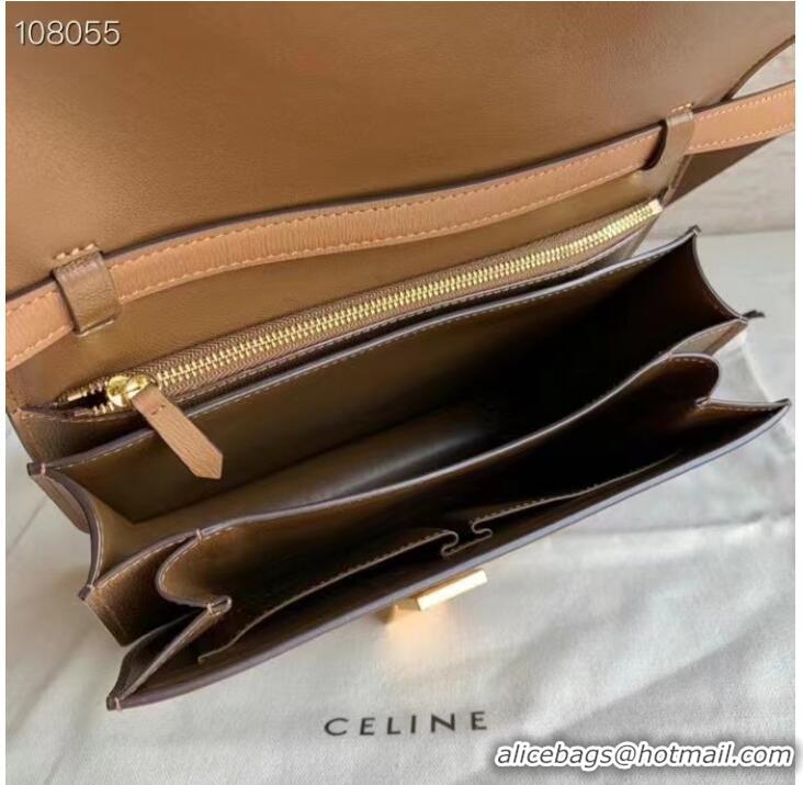 Top Quality Celine MEDIUM CLASSIC BAG IN NATURAL CALFSKIN 189173 Brown