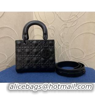 Original Cheap MEDIUM LADY DIOR BAG Cannage Calfskin C2813 black