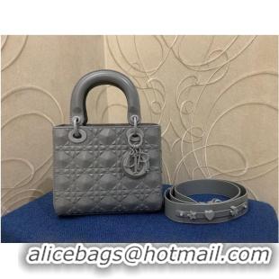 Top Quality MEDIUM LADY DIOR BAG Cannage Calfskin C2813 gray