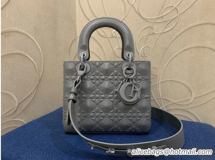 Top Quality MEDIUM LADY DIOR BAG Cannage Calfskin C2813 gray