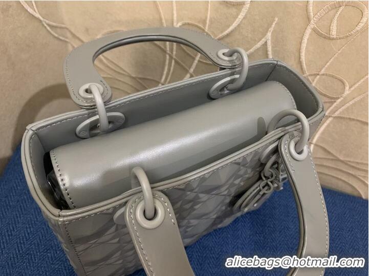 Top Quality MEDIUM LADY DIOR BAG Cannage Calfskin C2813 gray