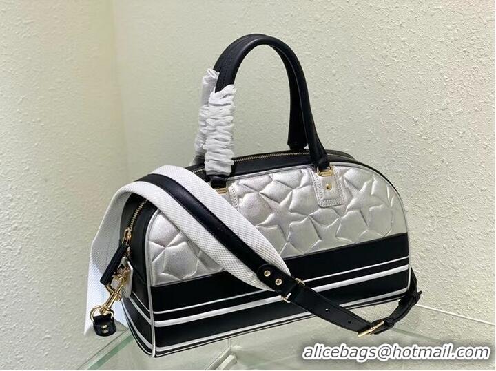 Luxury Cheap DIOR medium leather tote Bag C9189 silver