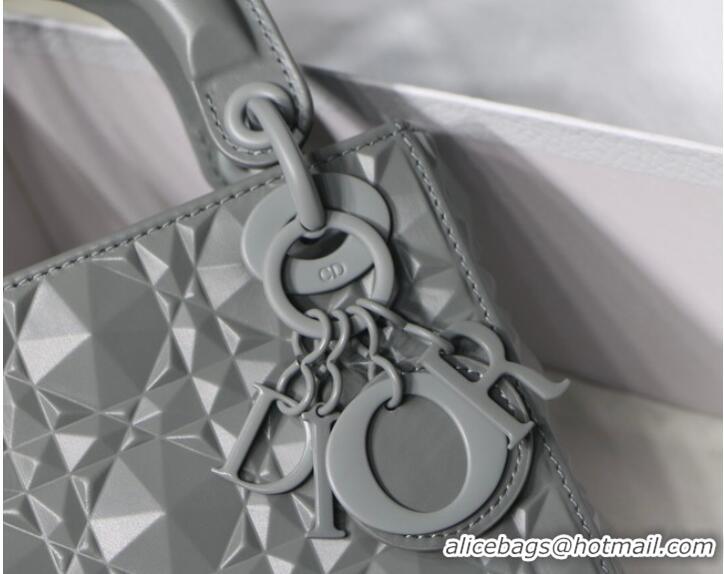 Luxurious Grade MEDIUM LADY DIOR BAG Cannage Calfskin M0566OE gray