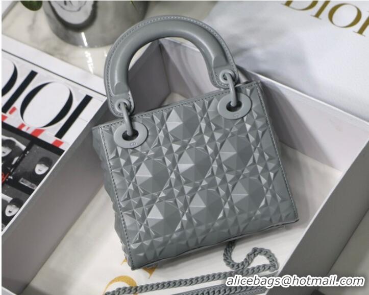 Luxurious Grade MEDIUM LADY DIOR BAG Cannage Calfskin M0566OE gray